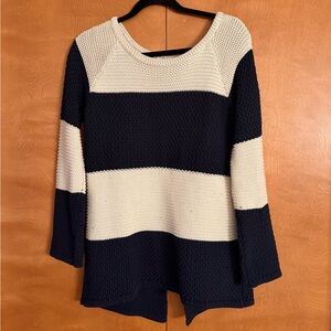 Miss Selfridge Navy and Cream Striped Sweater